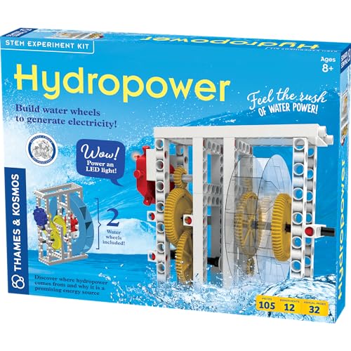 Thames & Kosmos , 624811, Hydropower, Experiment Kit, Renewable Energy Science Kit, Build Models to Harness The Energy of Water, 12 Experiments, Ages 8+ von Thames & Kosmos
