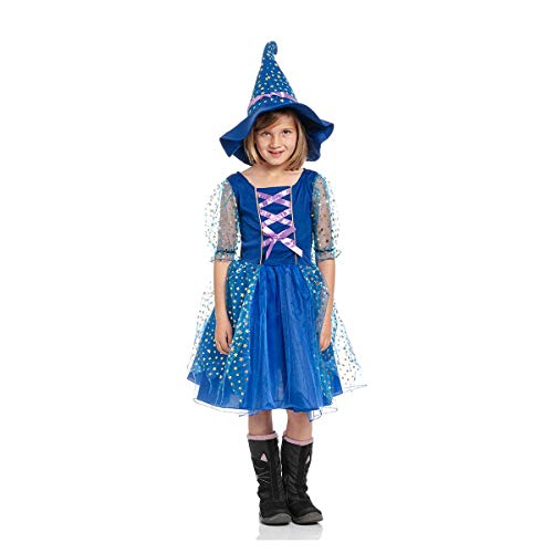 Kostümplanet® Hexenkostüm Kinder Mädchen Zauberer Kostüm komplett mit Hexenhut 164 von Kostümplanet