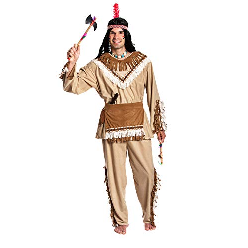 Kostümplanet® Indianer-Kostüm Herren Karnevals-Kostüme Outfit Fasching Verkleidung Fasching Häuptling Erwachsene Männer Indianerkostüme L Größe 52/54 von Kostümplanet