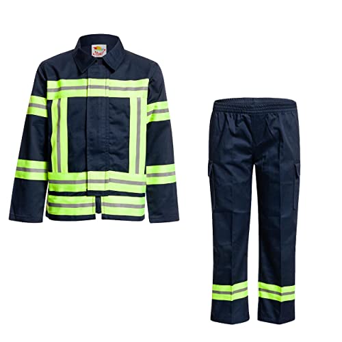 Kostümplanet Feuerwehr-Kostüm Kinder Feuerwehrmann Uniform Deluxe Blau (104) von Kostümplanet