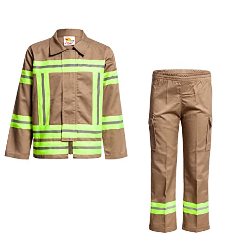 Kostümplanet Feuerwehr-Kostüm Kinder Kostüm Feuerwehrmann Kind Uniform Beige (104) von Kostümplanet