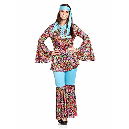 Kostümplanet Hippie-Kostüm Damen Flower Power Kostüm Verkleidung (40-42) von Kostümplanet