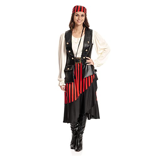 Kostümplanet Piraten-Kostüm Damen Piratin Kostüm Verkleidung Seeräuber (36-38) von Kostümplanet