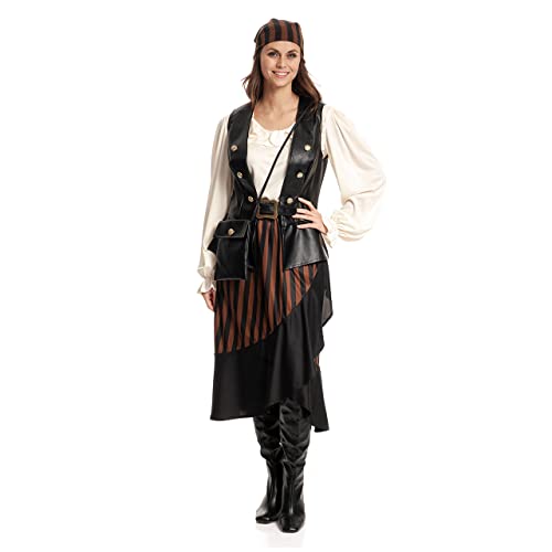 Kostümplanet Piratin Kostüm Damen Piraten-Kostüm Verkleidung kleine und große Größen (40-42) von Kostümplanet