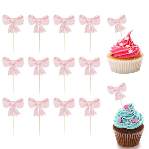 Kotkiddy 12 Stück Pink leife Cupcake Toppers - Mädchen Geburtstagsparty Dekorationen, Schleifenkrawatten Geburtstags Cupcake Toppings, Junggesellenabschluss Hochzeitsparty Deko Kotkiddy 12 Stück Pink leife Cupcake Toppers - Mädchen Geburtstagsparty Dekorationen, Schleifenkrawatten Geburtstags Cupcake Toppings, Junggesellenabschluss Hochzeitsparty Deko von Kotkiddy