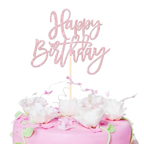 Kotkiddy Glitzernder Happy Birthday Kuchen-Zierat Happy Birthday Kuchenstecker zum Feiern von Geburtstag Jubiläum Thema Party Kuchen Dekoration Zubehör Hellrosa Kotkiddy Glitzernder Happy Birthday Kuchen-Zierat Happy Birthday Kuchenstecker zum Feiern von Geburtstag Jubiläum Thema Party Kuchen Dekoration Zubehör Hellrosa von Kotkiddy