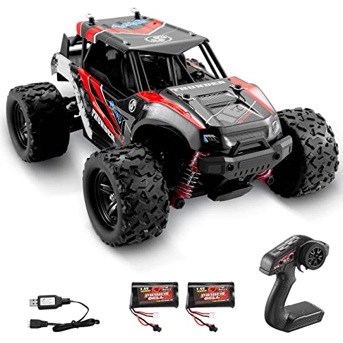 Kotsy RC Offroad Fernbedienungsauto 1:18 Skala rc Auto 50 km/h Offroad Pickup 4WD 2,4 GHz RC Truck Hochgeschwindigkeit RC-Auto (rot) von Kotsy