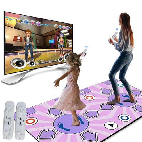 Kouamor Tanzmatte für Erwachsene und Kinder, 100 integrierte Musik, 65 sensorische Spiele, 3 Tanzmodi (Live MTV, Cartoons, 3D-Szenen), Geschenke für Mädchen und Jungen zum Geburtstag (B) von Kouamor