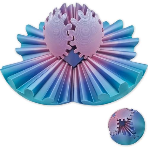 GearSphere - Das Steampunk-Wirbelwunder-Fidget, Zahnradball 3D-Gedruckter Zahnradball, Spin-Ball Oder Cube-Fidget-Spielzeug, Zahnradkugel, Stressball, Fidget-Ball, Angstlinderung (Purple&Pink) von Koufeil