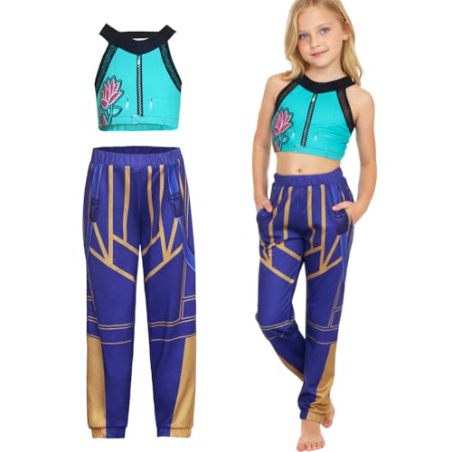 Hunters Cosplay Kostüm Kinder,Kpop Hunters Ru-mi Kostüm mit Jacke,Shorts & T-Shirt,Kpop Demon Cosplay Halloween Kostüme für Kinder,Mädchen Geburtstagsgeschenk (G, 110CM) von Kouipoie