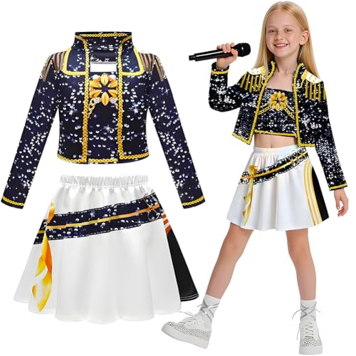 Hunters Cosplay Kostüm Kinder,Kpop Hunters Ru-mi Kostüm mit Jacke,Shorts & T-Shirt,Kpop Demon Cosplay Halloween Kostüme für Kinder,Mädchen Geburtstagsgeschenk (H, 150CM) von Kouipoie