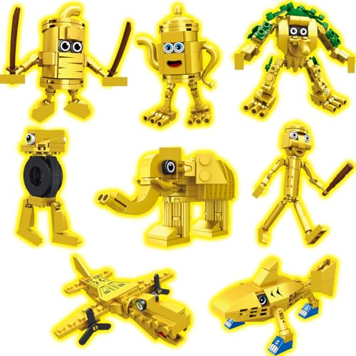 Kouipoie Brainrot Spielzeug Bausteine FüR Kinder Und Erwachsene,Tralalero Shark Bausteine,Lustiges Weird Stuff Zum Sammeln,Kreatives Spielzeug,T Tung Tung Sahur Geschenkset(526PCS) von Kouipoie