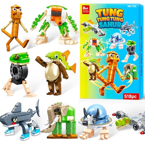 Italian Brainrot Bauspielzeug für Kinder und Erwachsene,508PCS Tralalero Tralala Shark Bausteine, Lustiges Weird Stuff zum Sammeln, Kreatives Spielzeug Set mit Tung Tung Tung Saur Geschenkidee Italian Brainrot Bauspielzeug für Kinder und Erwachsene,508PCS Tralalero Tralala Shark Bausteine, Lustiges Weird Stuff zum Sammeln, Kreatives Spielzeug Set mit Tung Tung Tung Saur Geschenkidee von Kouipoie