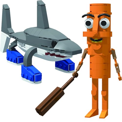 Kouipoie Italian Brainrot Spielzeug Bausteine FüR Kinder Und Erwachsene,Tralalero Tralala Shark Bausteine,Lustiges Weird Stuff Zum Sammeln,Kreatives Spielzeug,Tung Tung Sahur Geschenkset (2PCS) von Kouipoie