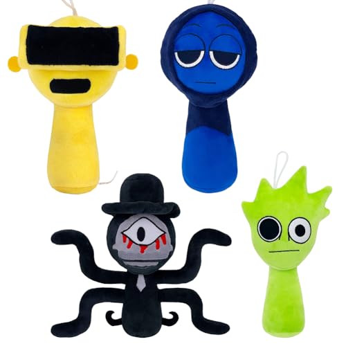Kouipoie Sprunki Plüschtier,7.8" Weiches Kuscheltier für Kinder & Erwachsene,Lustiges Sprunki Plush Spielzeug als Geschenk zu Geburtstag,Ostern,Sprunki Toys Fans Lieben Es. (4PCS-A) von Kouipoie