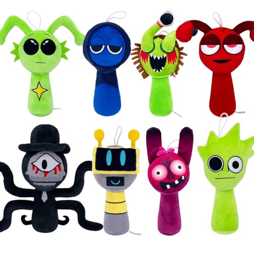 Kouipoie Sprunki Plüschtier,7.8" Weiches Kuscheltier für Kinder & Erwachsene,Lustiges Sprunki Plush Spielzeug als Geschenk zu Geburtstag,Ostern,Sprunki Toys Fans Lieben Es. (8PCS) von Kouipoie