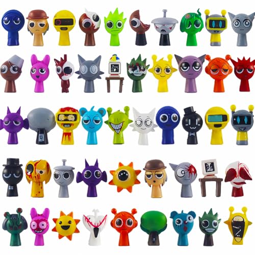 Kouipoie Sprunki Spielzeugfiguren Set, Bunte Sprunki Action Figures für Kinder und Erwachsene, Gamer und Deko, Ideal für Weihnachten und Geburtstage (48PCS) von Kouipoie