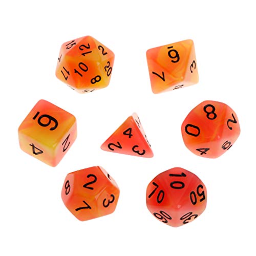 Koungyun 7-teiliges Set, leuchtende polyedrische Würfel, D4, D6, D8, D10, D12, D20 von Koungyun