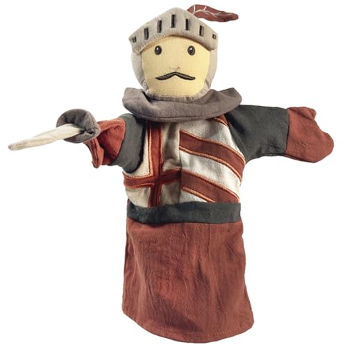 Handpuppe Plüschpuppe aus Stoff Handpuppen 29 cm in dezenten Erdtönen für Kinder für Puppen- und Kasperletheater Spielzeug (Ritter mit Schwert) von Krause & Sohn