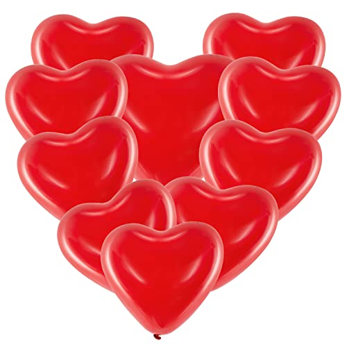 Herz Luftballons rot weiß Ø 40,6 cm Ballon Hochzeit Verlobung Valentinstag Muttertag Geburtstag Party-Deko (rot, 10 Stück) von Krause & Sohn