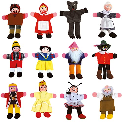 Hochwertige Märchen Fingerpuppen für Puppen- und Kasperletheater aus Holz & Stoff 13 cm für Kinder Spielzeug (Fingerpuppen - Märchen 1) von Krause & Sohn