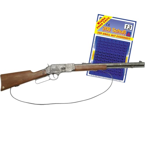Hochwertige Pistole Revolver Gewehr inkl. 144 Schuss-Munition Polizei Cowboy für Kinder & Erwachsene Kostüm-Zubehör (Western Gewehr Rifle 44) von Krause & Sohn