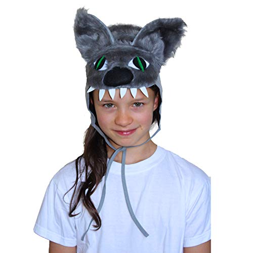 Kinder Mütze Wolf Monster Stitchy Einheitsgröße grau Märchen Tier Kopfbedeckung Karneval von Krause & Sohn