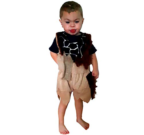 Kinderkostüm Steinzeit Junge Gr. 128 Kleid braun Neandertaler Urmensch Karneval von Krause & Sohn