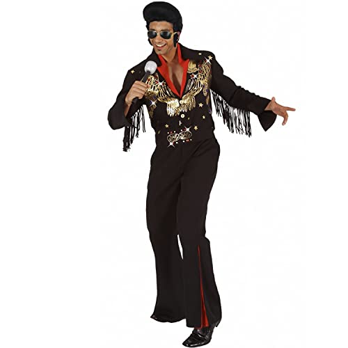 King of Rock'n'Roll Kostüm Rockstar für Herren Gr. S schwarz Anzug Fasching Karneval von Krause & Sohn