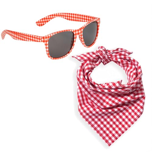 Krause & Sohn Andre Brille und Halstuch rot/weiß kariert Trachtentuch Oktoberfest Bayern Party Krause & Sohn Andre Brille und Halstuch rot/weiß kariert Trachtentuch Oktoberfest Bayern Party von Krause & Sohn