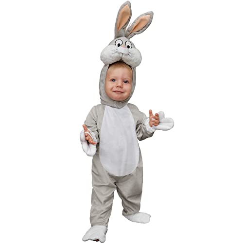 Krause & Sohn Bugs Bunny Kostüm Hase für Kinder 1-3 Jahre grau Tier Lizenz Fasching Karneval (1-2 Jahre) von Krause & Sohn