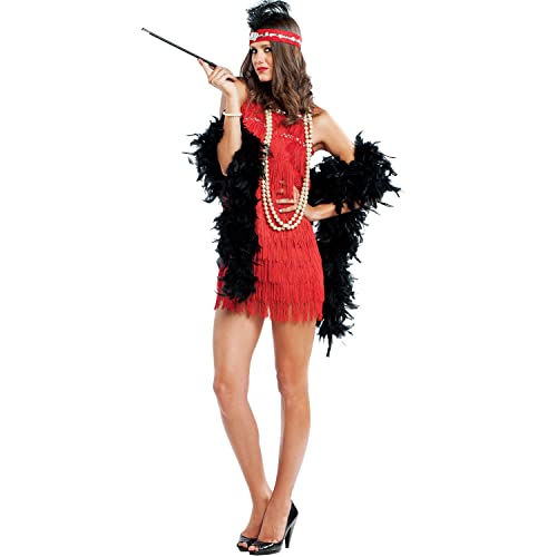 Krause & Sohn Charleston Kostüm Edith Deluxe für Damen Gr. M-L Kleid rot 20er Mottoparty Fasching Karneval (Medium) von Krause & Sohn