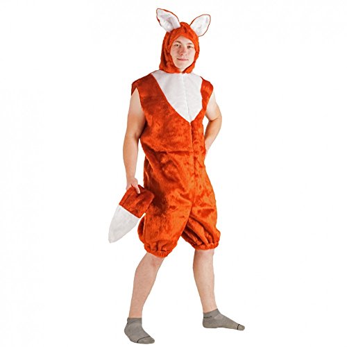 Krause & Sohn Fuchskostüm für Erwachsene Kurzoverall Plüsch Tierkostüm Fuchs (Herren) von Krause & Sohn