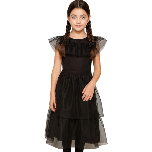 Krause & Sohn Halloween Gothic Kleid Schattenprinzessin Schwarz Mitternachtsball für Kinder Gr. 152-164 Fasching Halloween (152) von Krause & Sohn