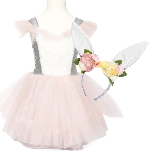 Krause & Sohn Hasen Kostüm Osterhase Flocke Kleid mit Haarreif für Kinder 3-6 Jahre Fasching Karneval Tierkostüm Ostern Kindergeburtstag (3-4 Jahre) von Krause & Sohn