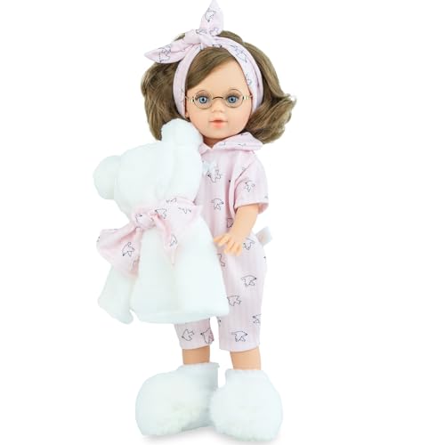 Krause & Sohn Hochwertige Puppe Spielpuppe mit Weichkörper, Schnuller, Bekleidung und Haaren Schlafaugen Spielzeug - Auswahl (Anna - 40 cm) von Krause & Sohn