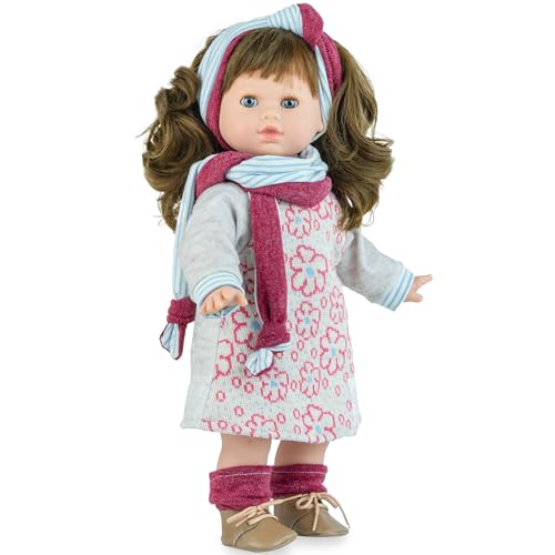 Krause & Sohn Hochwertige Puppe Spielpuppe mit Weichkörper, Schnuller, Bekleidung und Haaren Schlafaugen Spielzeug - Auswahl (Ria - 42 cm) von Krause & Sohn