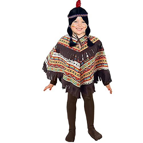 Krause & Sohn Indianer Kostüm für Kinder Gr. 104-116 amerikanischer Ureinwohner Poncho gemustert Fasching von Krause & Sohn