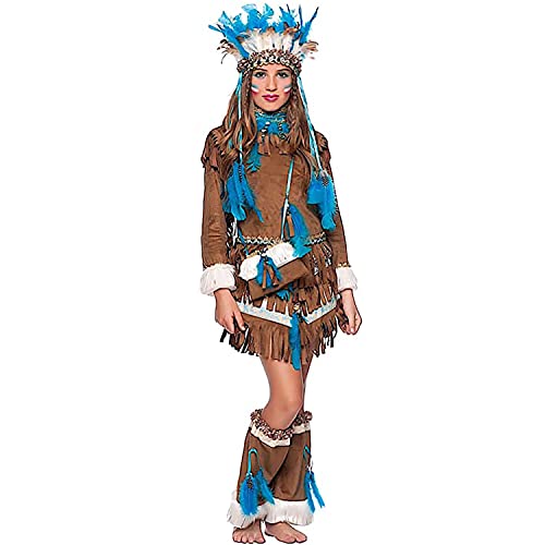 Krause & Sohn Indianerin Kostüm Häuptlingstochter Pocahontas Deluxe für Kinder 4-10 Jahre Fasching Karneval (4 Jahre - 104) von Krause & Sohn