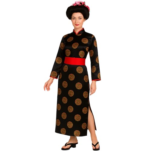 Krause & Sohn Japanerin Kostüm Kirschblüte Edler Kimono mit Gürtel für Damen Gr. 36-42 Kleid Fasching Karneval Andere Länder Mottoparty (36/38) von Krause & Sohn