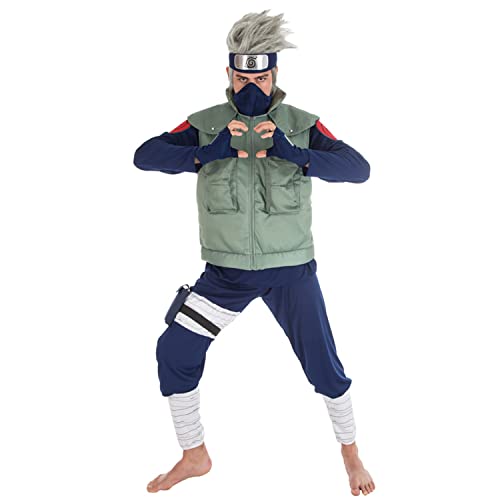 Krause & Sohn Kakashi Hatake Kostüm deluxe für Erwachsene Naruto inkl. Perücke Gr. S-L Fasching (Small) von Krause & Sohn