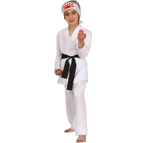 Krause & Sohn Karate Kid Kostüm Kobra Kai für Kinder 5-12 Jahre weiß mit schwarzem Gürtel Fasching Karneval (10-12 Jahre) von Krause & Sohn