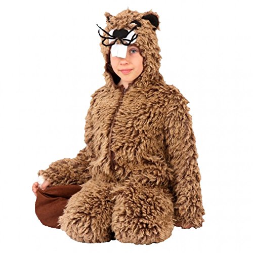 Krause & Sohn Kinderkostüm Biber Overall braun Plüsch Nagetier Tierkostüm Fasching (140) von Krause & Sohn