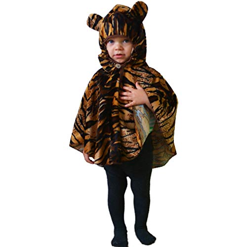 Krause & Sohn Kinderkostüm Tiger Cape Umhang mit Kapuze Tier getigert Fasching Kinder-Kostüm (98) von Krause & Sohn