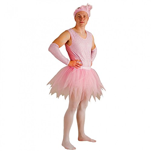 Krause & Sohn Kostüm Ballerina für Männer Body Tüllrock Armstulpen rosa Männerballett (XL) von Krause & Sohn