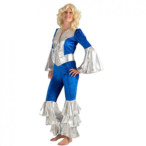 Krause & Sohn Kostüm Dancing Queen Agnetha Jumpsuit blau/silber Fasching Musikerin 70s schwedische Band (42) von Krause & Sohn