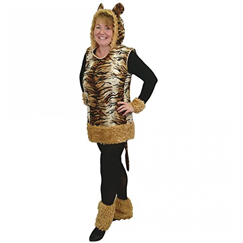 Krause & Sohn Kostüm Tiger Lady Leyla, Gr. L, Kleid mit Stulpen, Raubtier Katze Fasching von Krause & Sohn