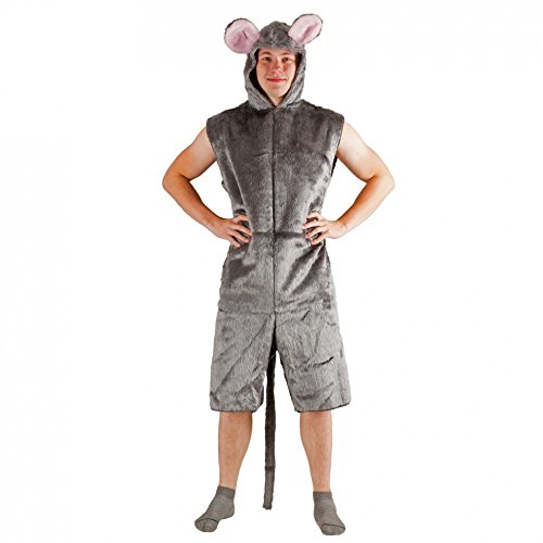 Krause & Sohn Kostüm graue Maus Plüsch Kurzoverall Fasching Tierkostüme Mauskostüm (L/XL) von Krause & Sohn