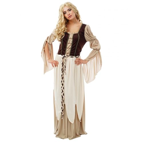 Krause & Sohn Mittelalter Kostüm Magd Amalie für Damen Gr. S-XXL Kleid mit Gürtel beige Mittelalterfest Mittelalter-Mode Fasching Karneva (S (36/38)) von Krause & Sohn