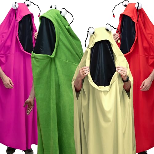 Krause & Sohn Monster Kostüm Geist für Erwachsene Einheitsgröße Tunika 174 cm lang Paarkostüm Gruppenkostüm Fasching Karneval Halloween (Bunte Monsterbande) von Krause & Sohn